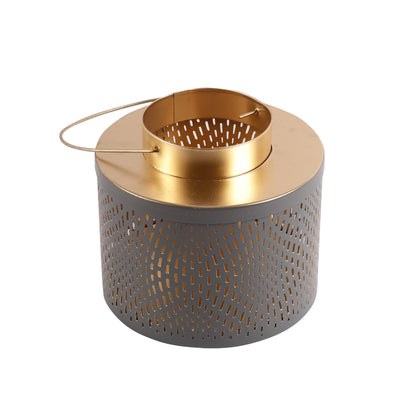 Grey Gold Modern Decorative Lantern Candle Holder Default Title