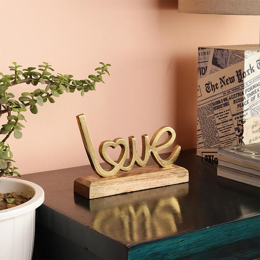 Simone Metal FreeStanding Tabletop Love Sign | Multiple Colors Gold
