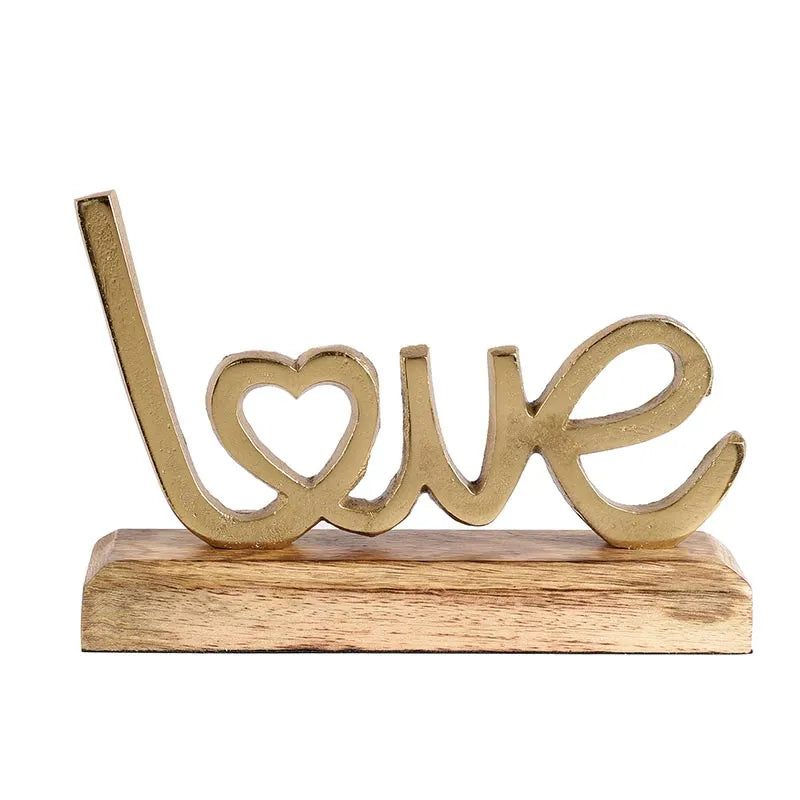 Simone Metal FreeStanding Tabletop Love Sign | Multiple Colors Gold