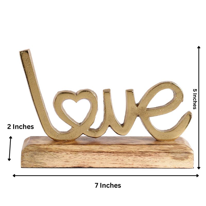 Simone Metal FreeStanding Tabletop Love Sign | Multiple Colors Gold