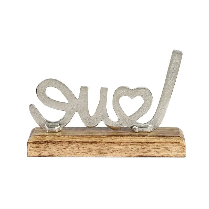 Simone Metal FreeStanding Tabletop Love Sign | Multiple Colors Silver