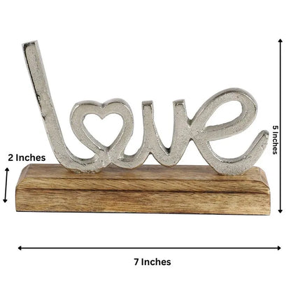 Simone Metal FreeStanding Tabletop Love Sign | Multiple Colors Silver