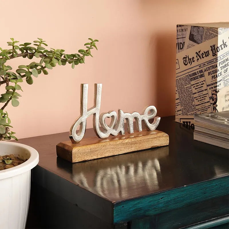 Skye Metal FreeStanding Tabletop Home Sign | Multiple Colors Silver