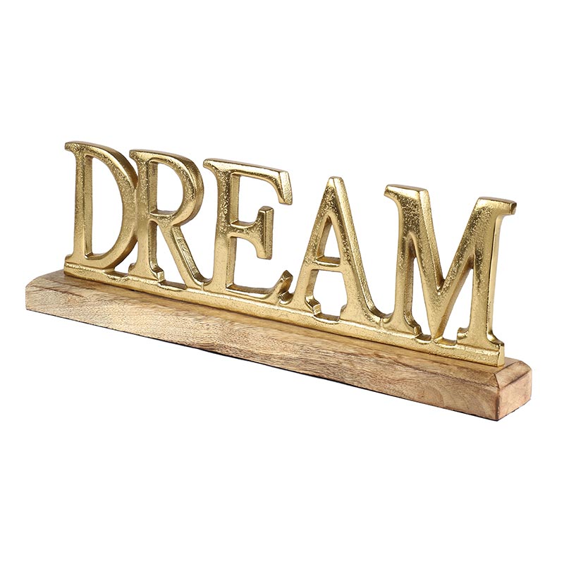 Satisha Metal FreeStanding Tabletop Dream Sign | Multiple Colors Gold