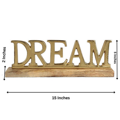 Satisha Metal FreeStanding Tabletop Dream Sign | Multiple Colors Gold