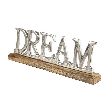 Satisha Metal FreeStanding Tabletop Dream Sign | Multiple Colors Silver