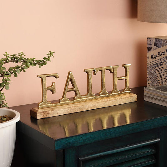 Sorrel Metal FreeStanding Tabletop Faith Sign | Multiple Colors Gold