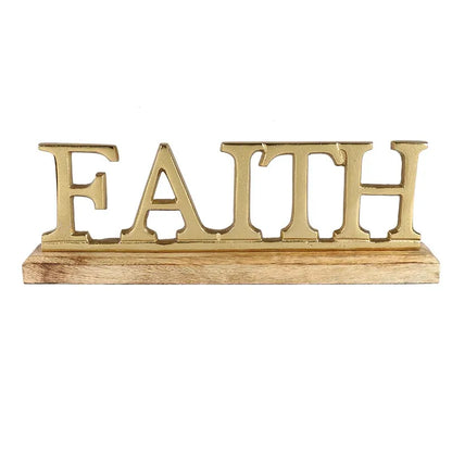 Sorrel Metal FreeStanding Tabletop Faith Sign | Multiple Colors Gold