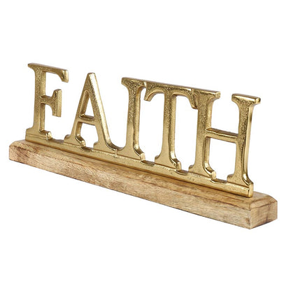 Sorrel Metal FreeStanding Tabletop Faith Sign | Multiple Colors Gold