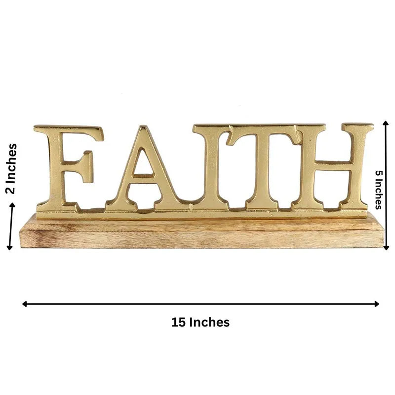 Sorrel Metal FreeStanding Tabletop Faith Sign | Multiple Colors Gold