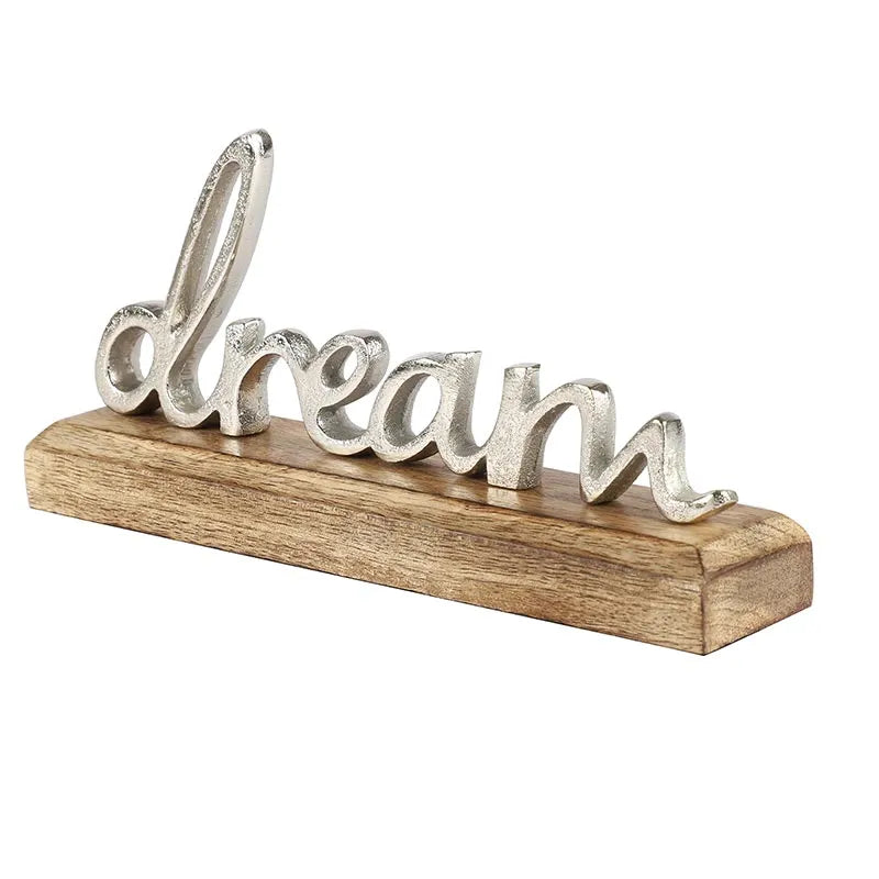 Suzie Metal FreeStanding Tabletop Dream Sign | Multiple Colors Silver