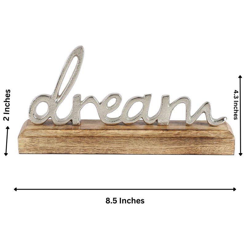 Suzie Metal FreeStanding Tabletop Dream Sign | Multiple Colors Silver