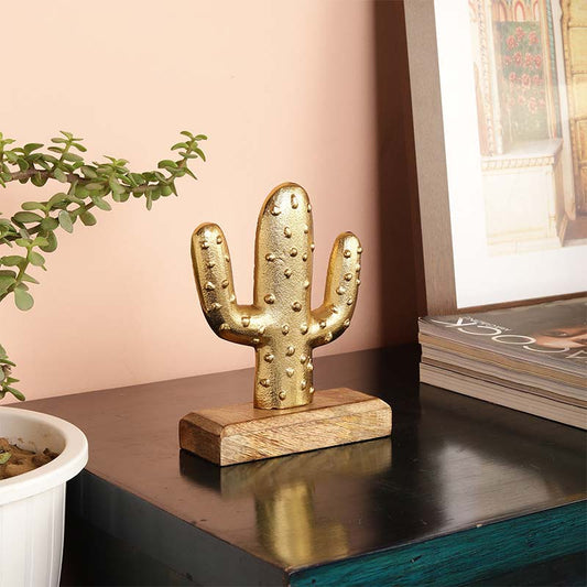 Cactus Decor Showpiece | Multiple colors Gold