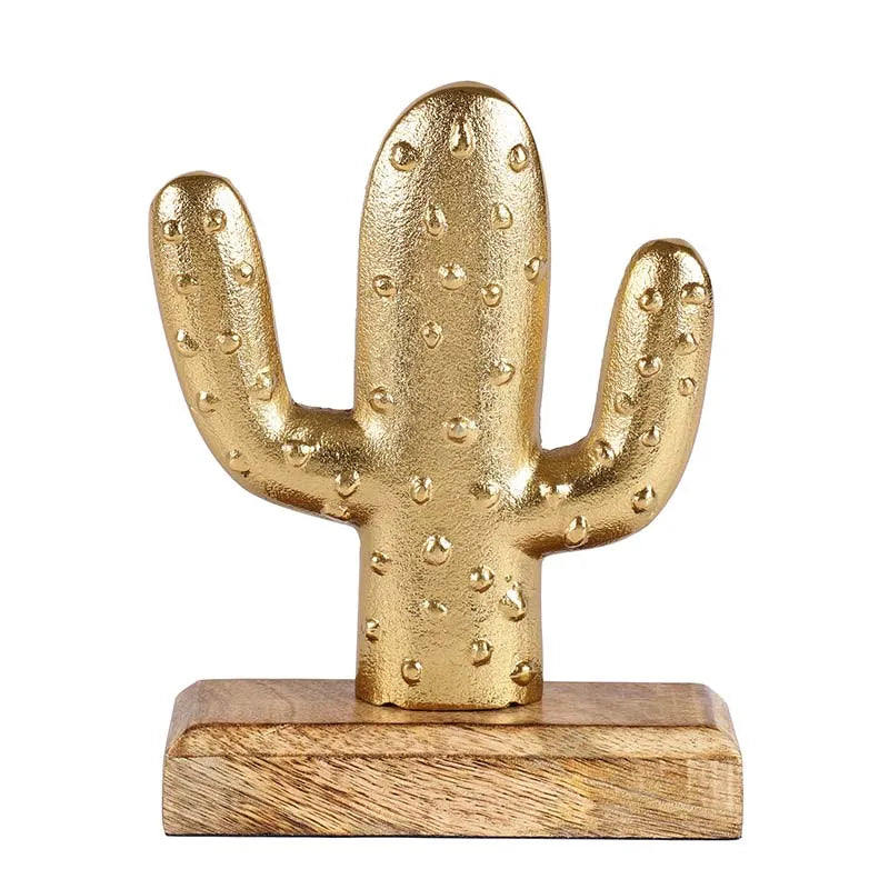 Cactus Decor Showpiece | Multiple colors Gold