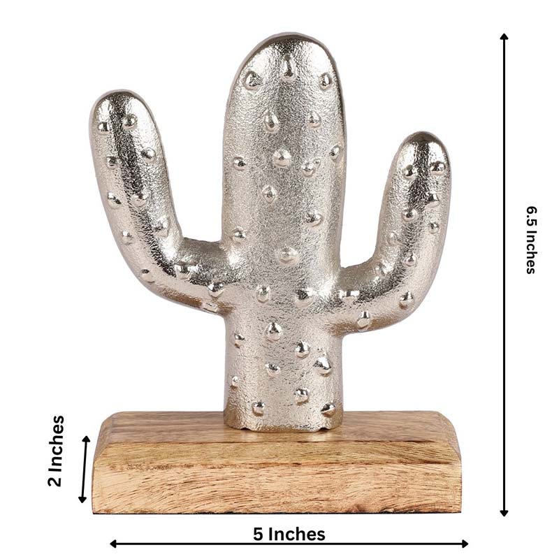 Cactus Decor Showpiece | Multiple colors Silver