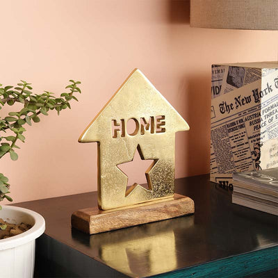 Home & Star Decor Showpiece | Multiple Colors Gold