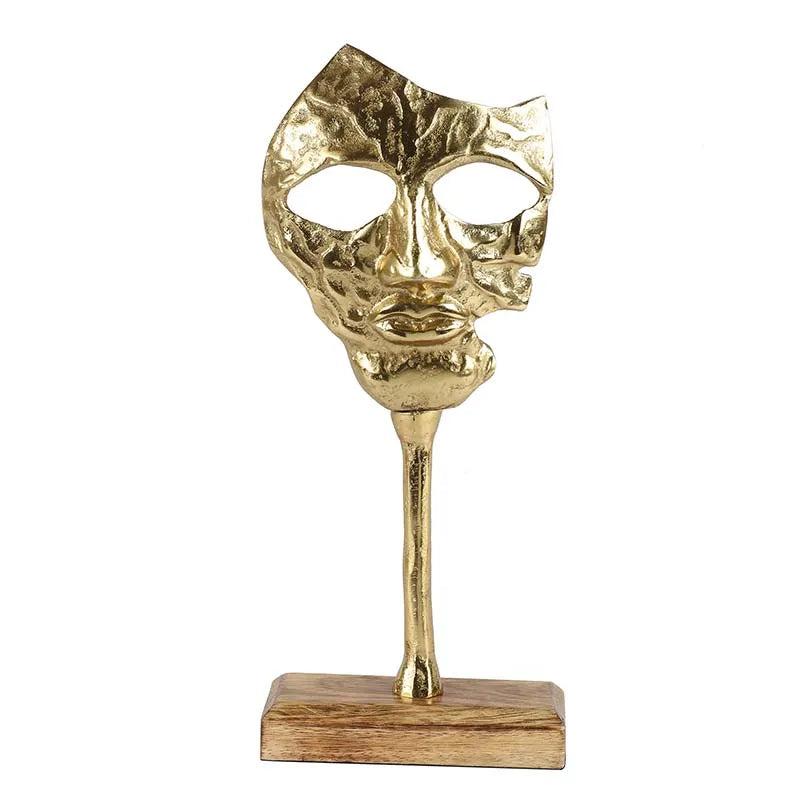 Face Sculpture Decor Showpiece | Multiole Colors Gold