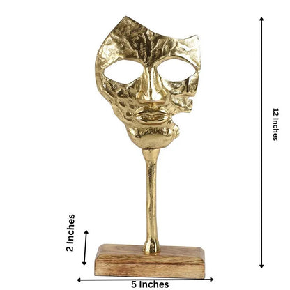 Face Sculpture Decor Showpiece | Multiole Colors Gold