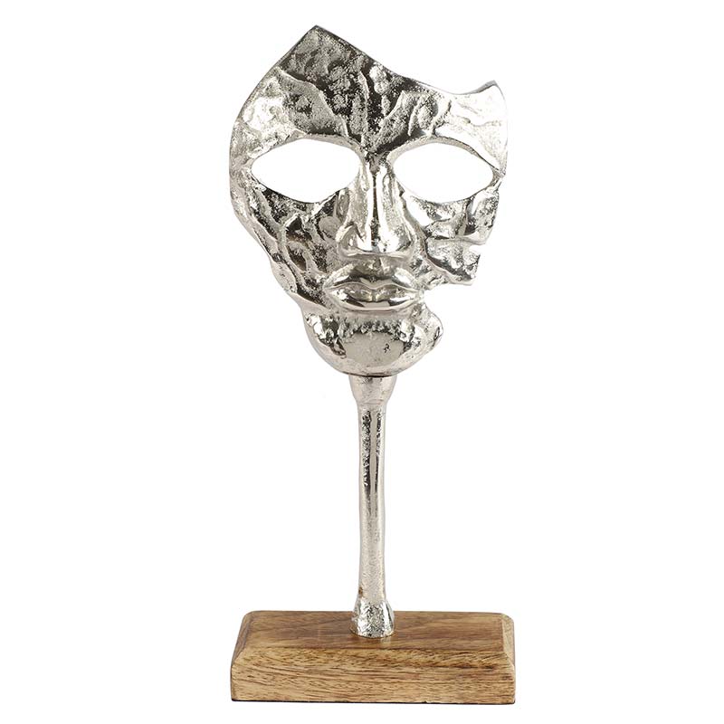 Face Sculpture Decor Showpiece | Multiole Colors Silver