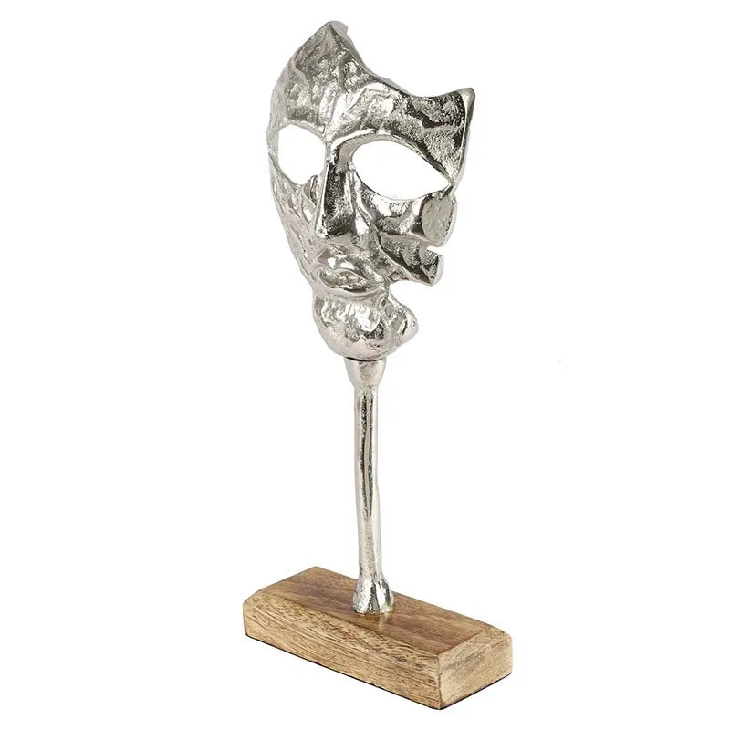 Face Sculpture Decor Showpiece | Multiole Colors Silver