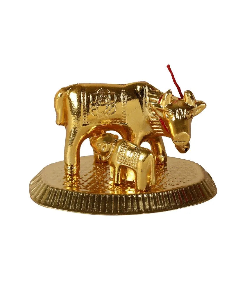 Metal Kamdhenu Cow With Calf