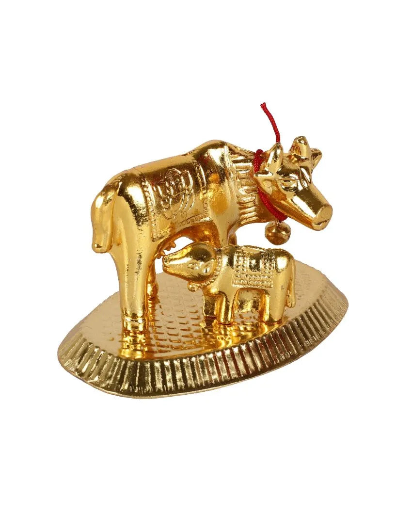 Metal Kamdhenu Cow With Calf