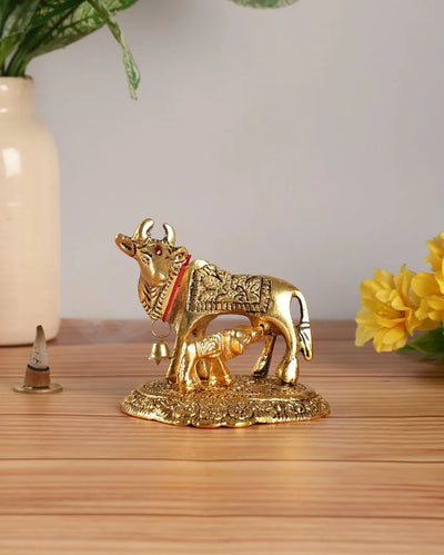 Metal Kamdhenu Cow With Calf