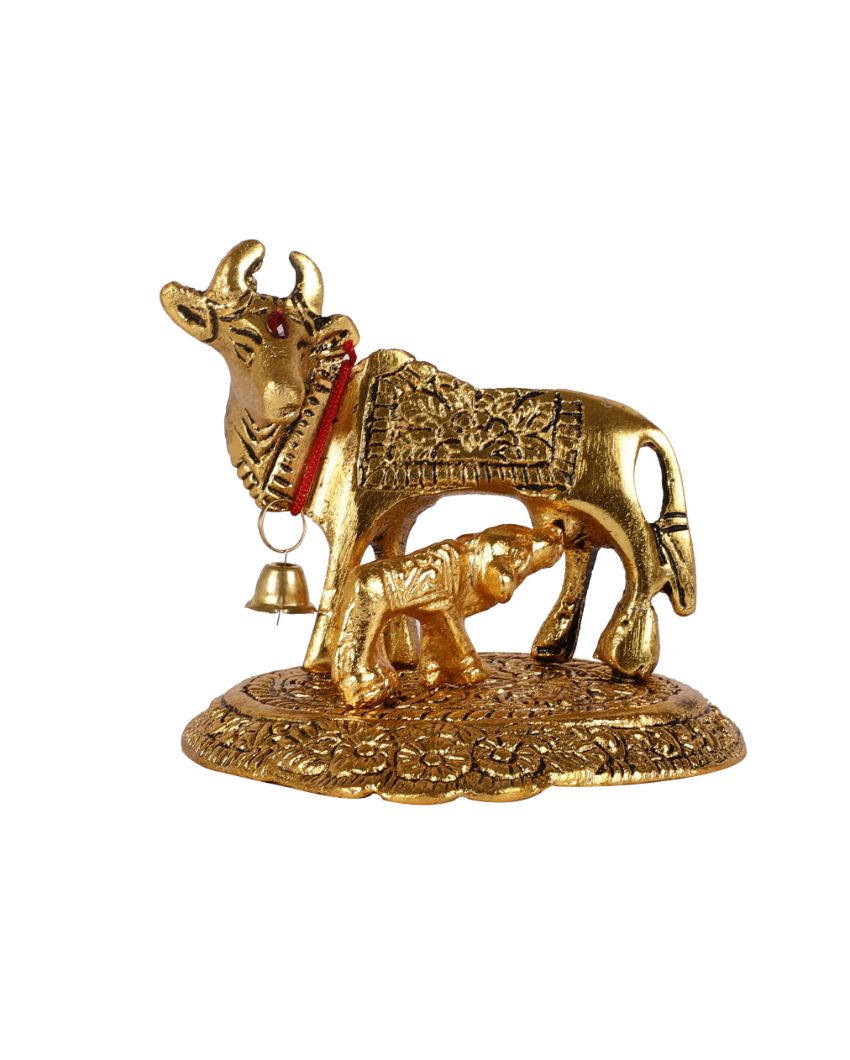 Metal Kamdhenu Cow With Calf