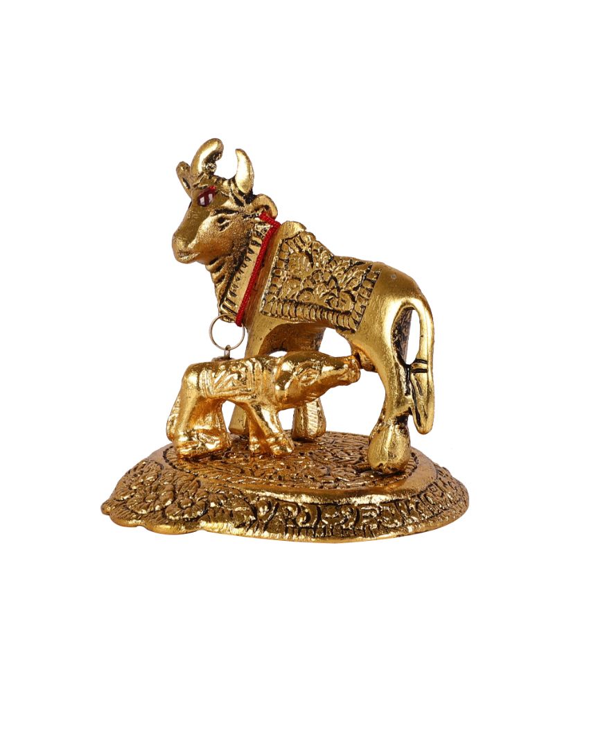 Metal Kamdhenu Cow With Calf