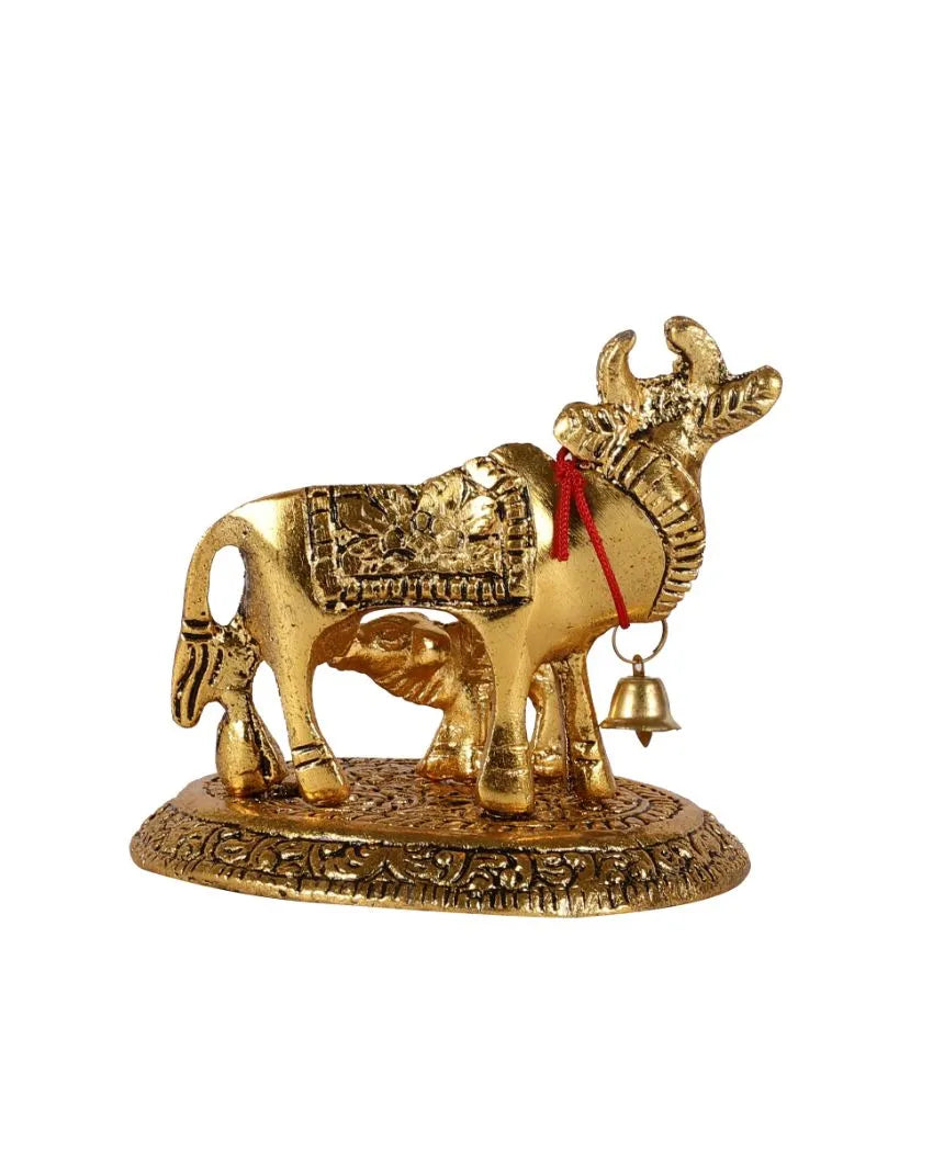 Metal Kamdhenu Cow With Calf