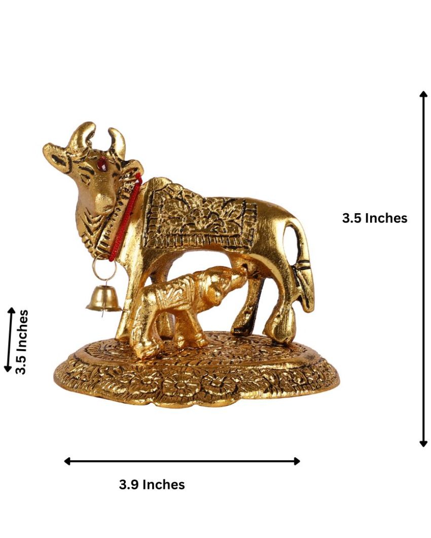 Metal Kamdhenu Cow With Calf