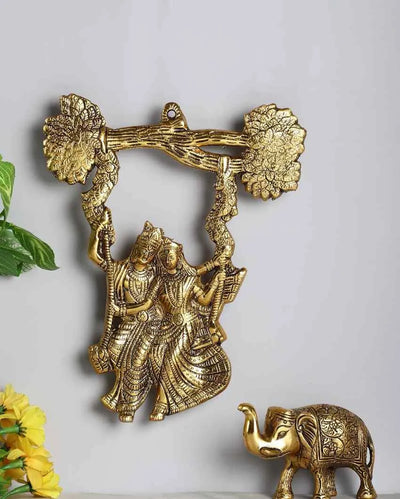 Radha Krishna Metal Swing Wall Hanging