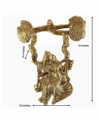 Radha Krishna Metal Swing Wall Hanging