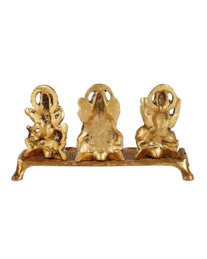 Goddess Laxmi Ganesh Saraswati Idol With Diya