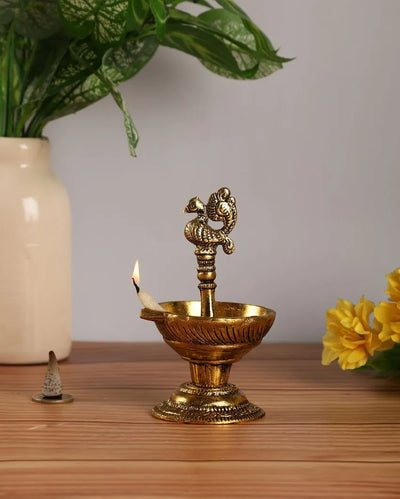 Decorative Peacock Metal Diya