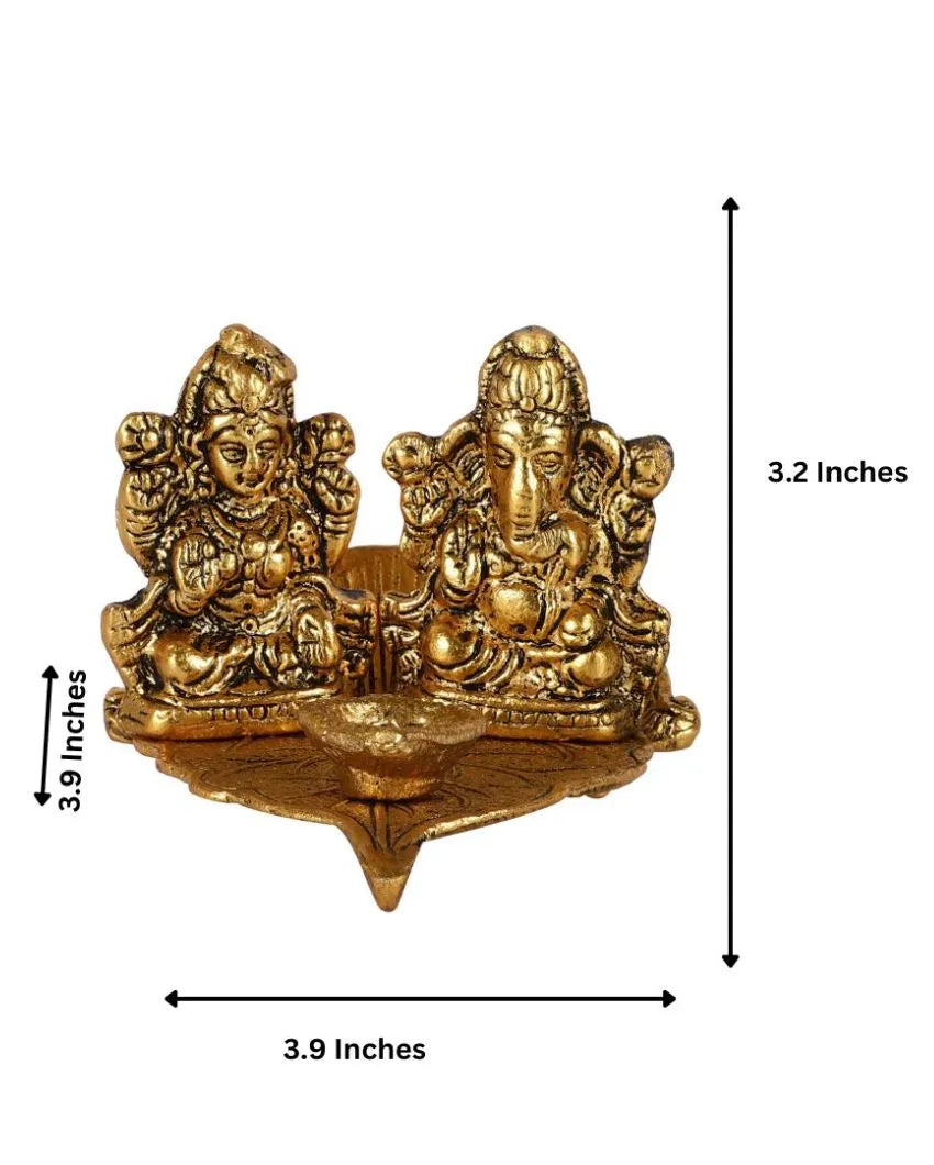 Goddess Laxmi Ganesh Leaf Diya