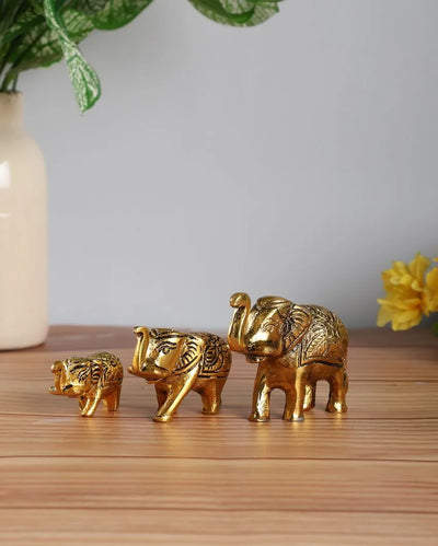 Elephant Family Showpiece | Set Of 3