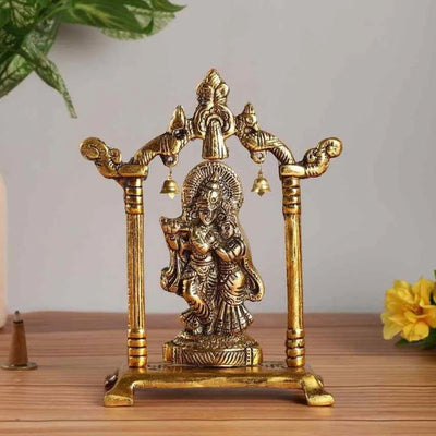 Radha Krishna Metal Statue