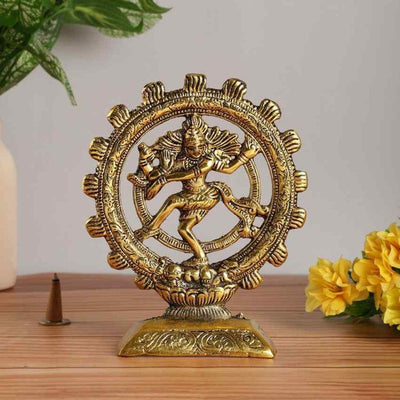 Metal Lord Shiva Dancing Natraj Statue Idol | 6 x 2 x 7 inches