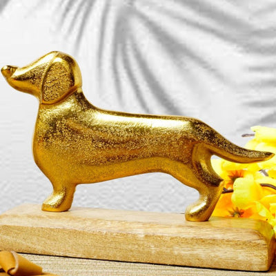 Decorative Aluminium Dog Showpiece | 7 x 2 x 5 inches