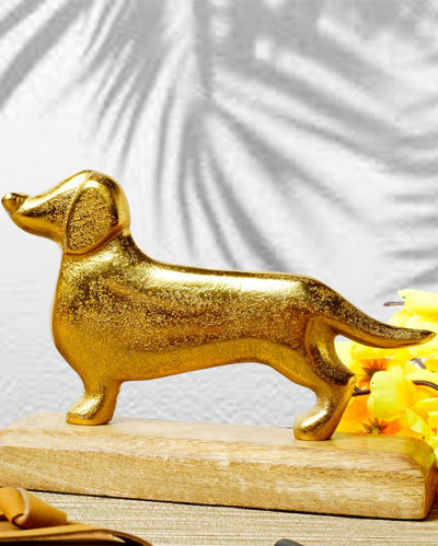 Decorative Aluminium Dog Showpiece | 7 x 2 x 5 inches