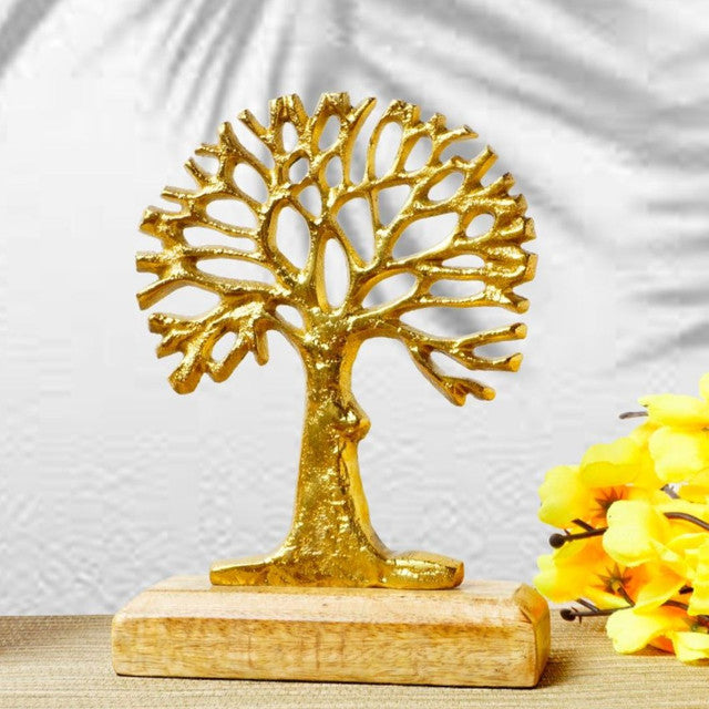 Decorative Aluminium Tree Of Life Showpiece | 7 x 2 x 5 inches