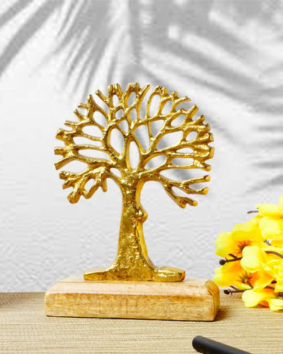 Decorative Aluminium Tree Of Life Showpiece | 7 x 2 x 5 inches