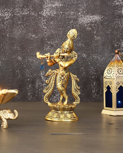 Divine Lord Krishna Idol with Velvet Gift Box | 3 x 2 x 9 inches