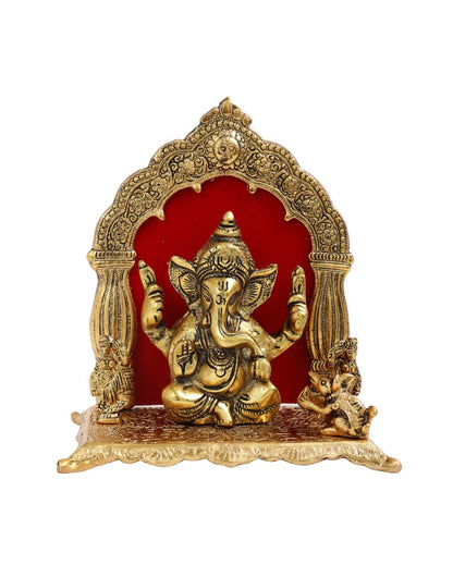 Gleaming Lord Ganesh Idol with Velvet Gift Box | 8 x 4 x 9 inches