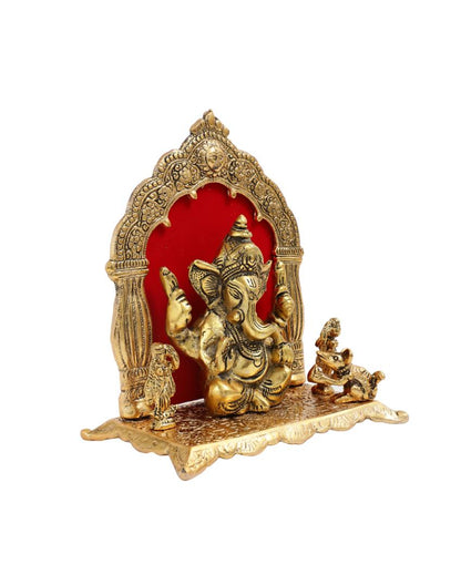 Gleaming Lord Ganesh Idol with Velvet Gift Box | 8 x 4 x 9 inches