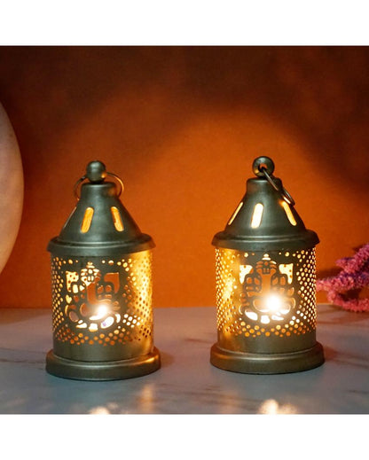 Lantern Lord Ganesh Tealight Candle Holder | Set of 2