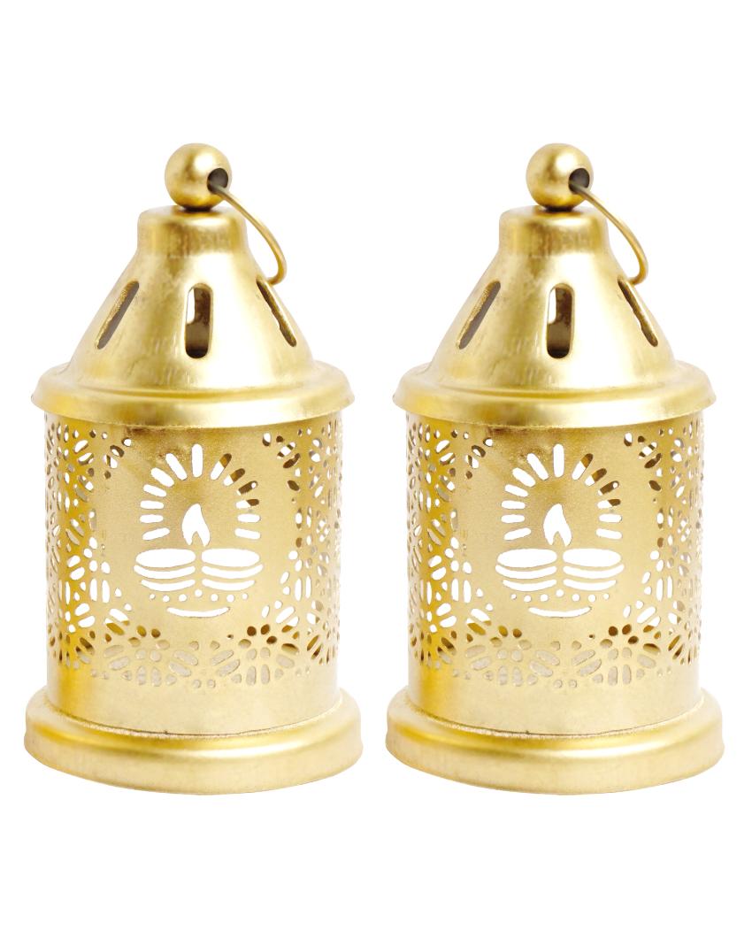 Elegant Lantern Tealight Candle Holder | Set of 2 | 2 x 4 inches