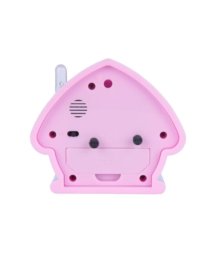 House Shaped Pink Alarm Table Clock | 5 x 2 inches