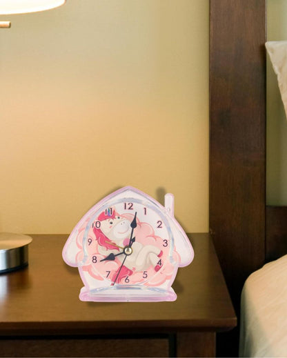 House Shaped Pink Alarm Table Clock | 5 x 2 inches